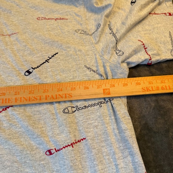 Champion Mens T Shirt 3XLT Grey All Over Script Logo Authentic Athleticwear - Picture 5 of 8